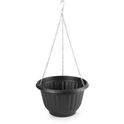 Macetero Colgante de plástico 20 cm Negro