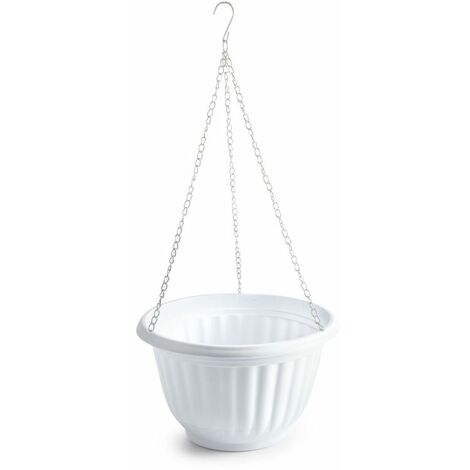 Macetero Colgante de plástico 25 cm Blanco