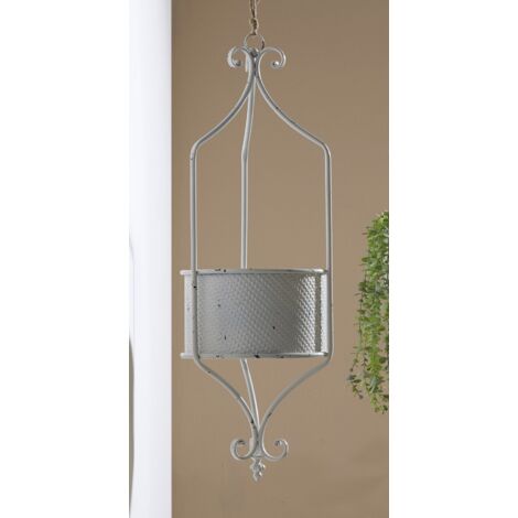 Macetero Colgante Metal Decap. Blanco 29D Cms. 29Dx85 Cms