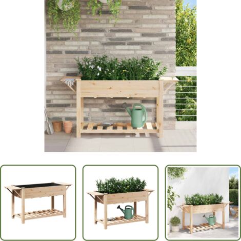 Macetero con estante -  Macetero de Jardín con estante Beige 155 x 59 x 76,5 cm
