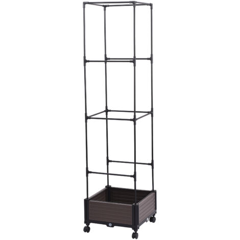 Macetero con ruedas – Caja para plantas con ruedas – PP reforzado, hidrófugo – Fácil montaje – Dimensiones: 160 cm, negro – 1 macetero