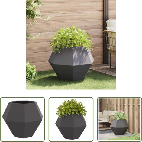 Macetero de acero -  Jardinera Negro 75 x 75 x 60 cm Acero