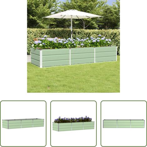 Macetero de acero -  Jardinera Verde 240 x 80 x 45 cm Acero