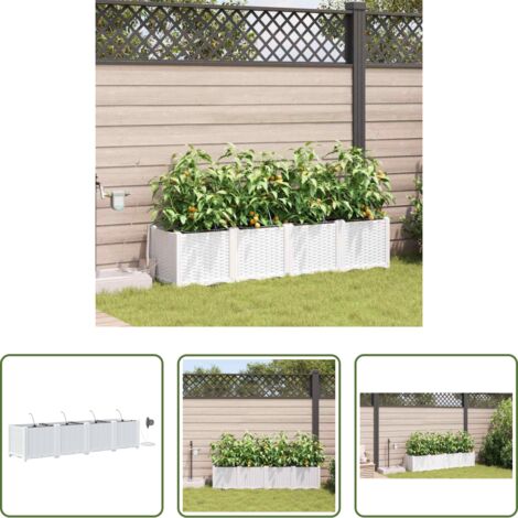 Macetero de acero -  Macetero de Jardín 4 pcs Acero