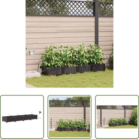 Macetero de acero -  Macetero de Jardín 4 pcs Marrón Acero