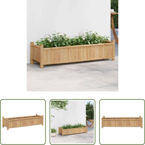 Macetero de bambú -  Jardinera de bambú 100x30x25 cm