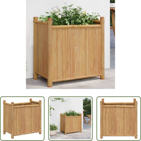 Macetero de bambú -  Jardinera de bambú 50x30x50 cm