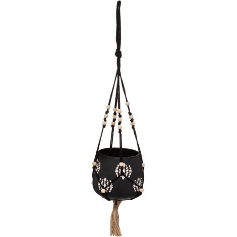 Macetero de cerámica Tropic Lámpara de techoD14 x H55 Negro