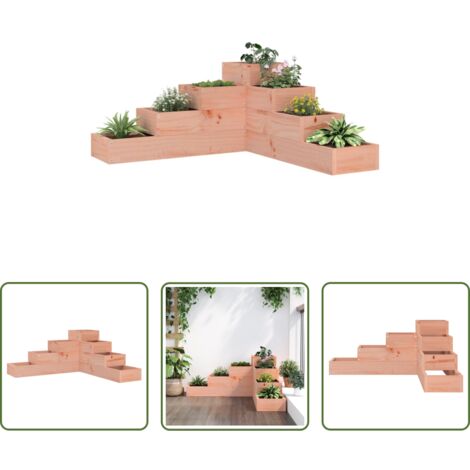 Macetero de exterior -  Jardinera de 4 niveles madera maciza Douglas 80,5x79x36 cm