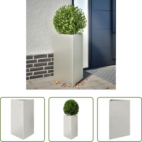 Macetero de jardín -  Jardinera triangular de acero inoxidable 50x43x75 cm