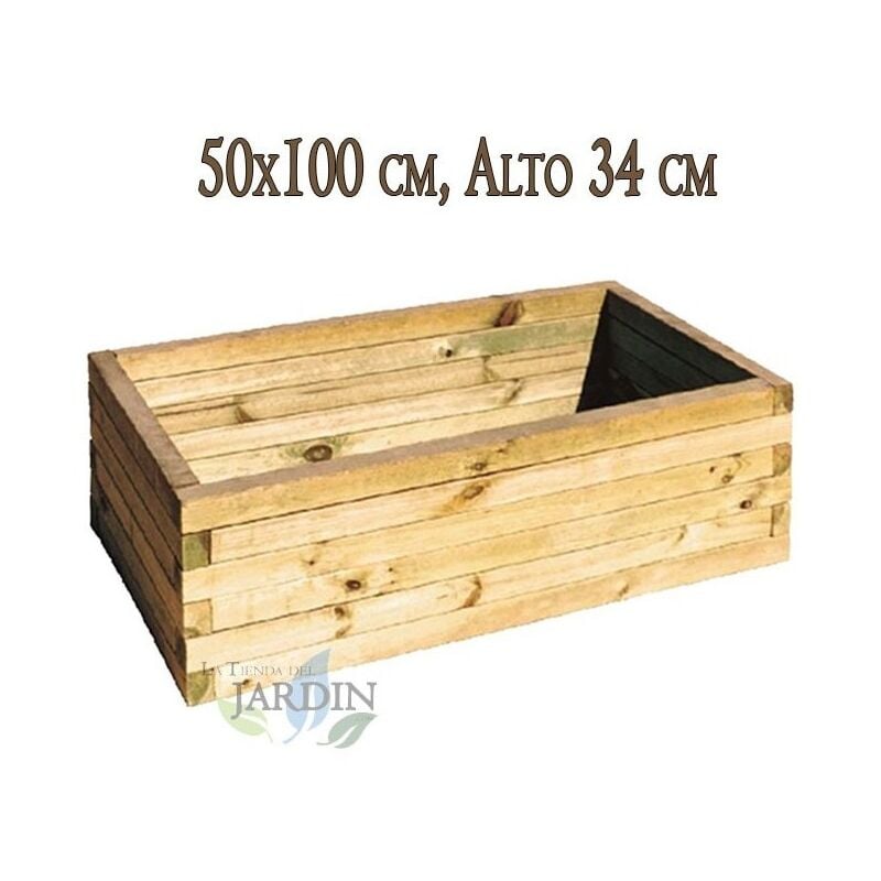 

Macetero de madera 50x100 cm, alto 34 cm