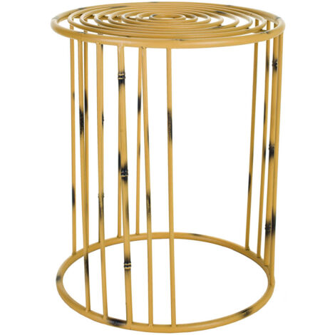 Macetero de metal amarillo 39x39x48