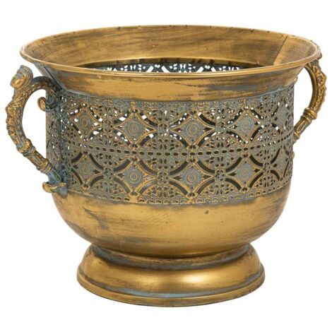 Macetero de metal dorado 35x29x23