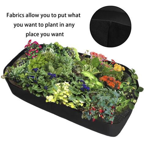 Macetero de tela AeroFlow para bancales elevados, kit de jardín instantáneo, no requiere montaje, 40 cm/16 pulgadas (2 pies x 2 pies, 4 pies x 2 pies, 3 pies x 3 pies, 6 pies x 3 pies), alto rendimien