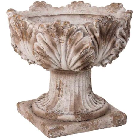 Macetero decorativo color piedra, 40x40x36h cm