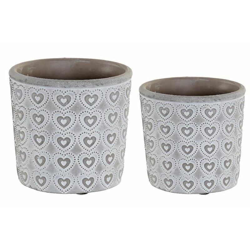 

Macetero dkd home decor gris cemento arena (2 pcs) - Rogal