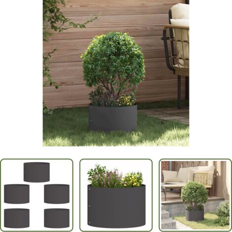 Macetero exterior -  Anillo para maceta 5 pcs Negro 30 x 30 x 20 cm