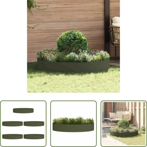 Macetero exterior -  Anillo para maceta 5 pcs Verde Oliva 120 x 120 x 20 cm
