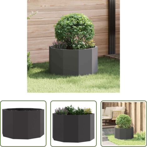 Macetero exterior -  Jardinera Negro 60 x 60 x 35 cm Acero