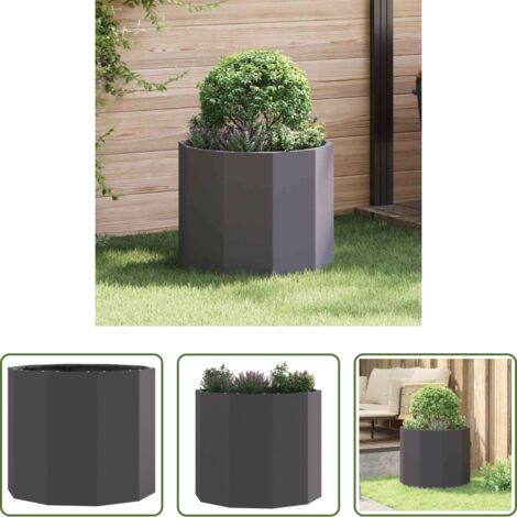 Macetero exterior -  Jardinera Negro 60 x 60 x 50 cm Acero