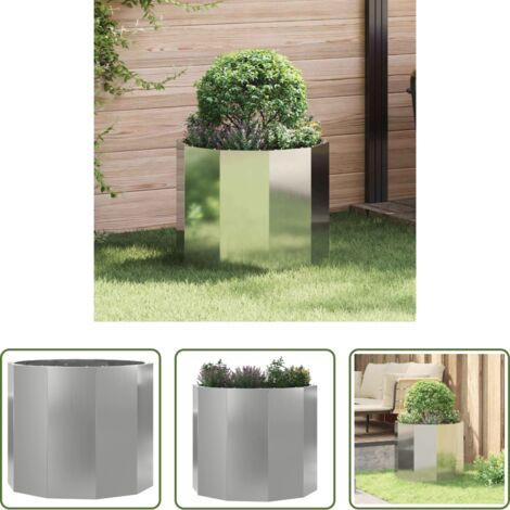 Macetero exterior -  Jardinera Plateado 60 x 60 x 50 cm Acero Galvanizado