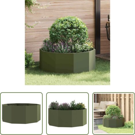Macetero exterior -  Jardinera Verde Oliva 90 x 90 x 35 cm Acero