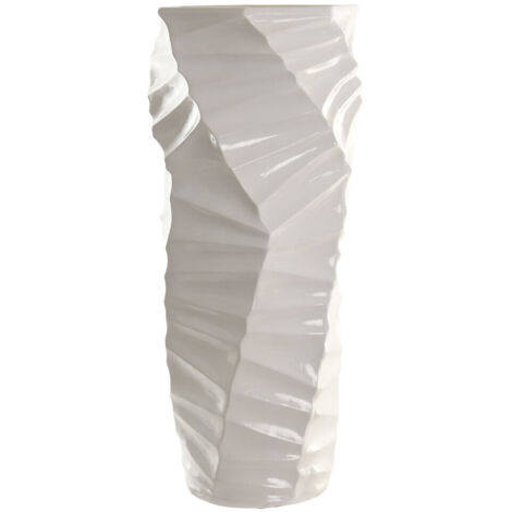 Macetero Fibra Vidrio 40X40X92 Geometrico Blanco