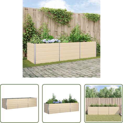 Macetero galvanizado -  Jardinera Marfil 290 x 100 x 75 cm Acero Galvanizado