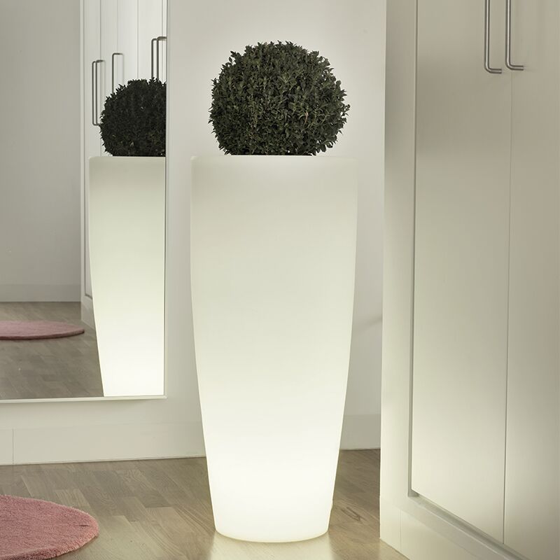 

Macetero iluminado Moovere 90 Blanco Traslúcido por cable