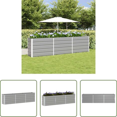 Macetero industrial -  Jardinera Gris Claro 480 x 50 x 45 cm Acero Galvanizado