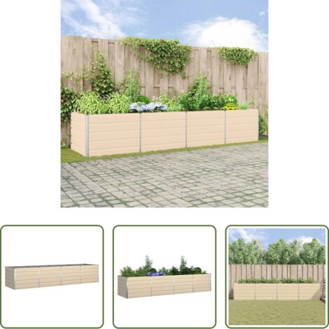 Macetero industrial -  Jardinera Marfil 385 x 100 x 75 cm Acero Galvanizado