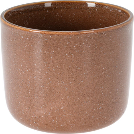 MACETERO LOZA MARRON 17,5x17,5x16 CM