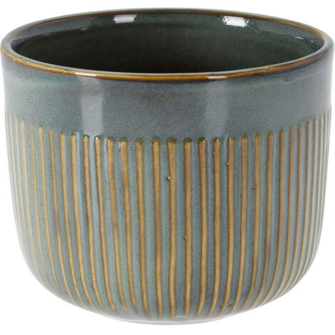 MACETERO LOZA VERDE 14x12,5 CM