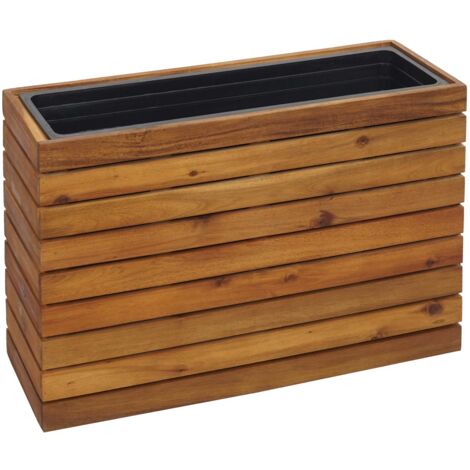 Macetero macetero 41 x 63 x 23 cm exterior madera de acacia marrón 040007214