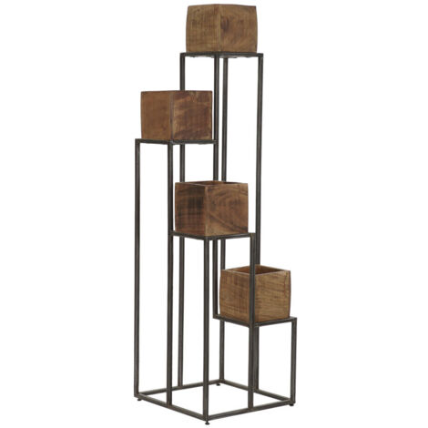 Macetero Mango Metal 40X40X120 Marron
