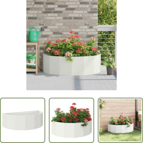 Macetero medio círculo -  Jardinera 120 x 60 x 35 cm Acero