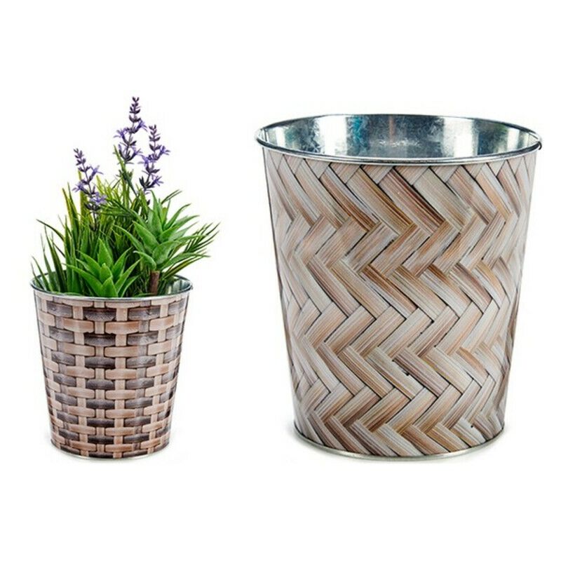 

Bh Design - Macetero Metal mimbre Metal Redondo