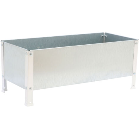 Macetero metálico SIMON GARDEN (41x120x60cm) BLANCO Y GALVANIZADO