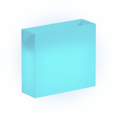 Macetero moderno, alto, de diseño, luminoso, 90x30 cm, H80 cm, en polímero con LED azules, para interior y exterior - Hecho en Italia - Monacis