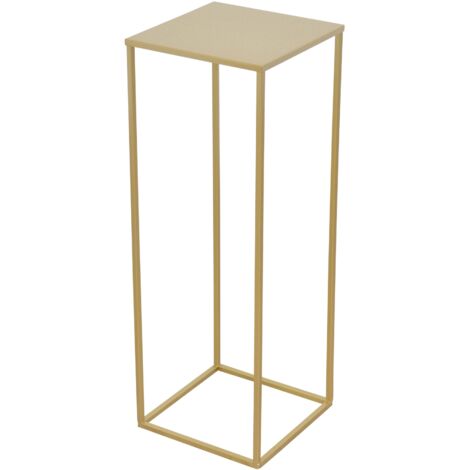 Macetero moderno de metal dorado de 25 x 25 x 70 cm con acabado liso DEC050077