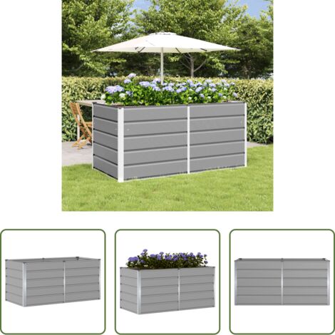 Macetero moderno - Jardinera Gris Claro 160 x 80 x 75 cm Acero
