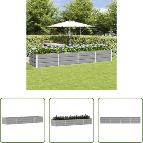 Macetero moderno -  Jardinera Gris Claro 320 x 80 x 45 cm Acero