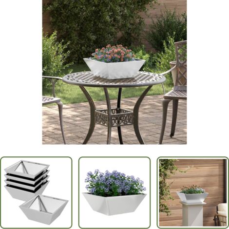 Macetero moderno -  Maceta para Jardín 5 pcs Plateado 40 x 40 x 15 cm