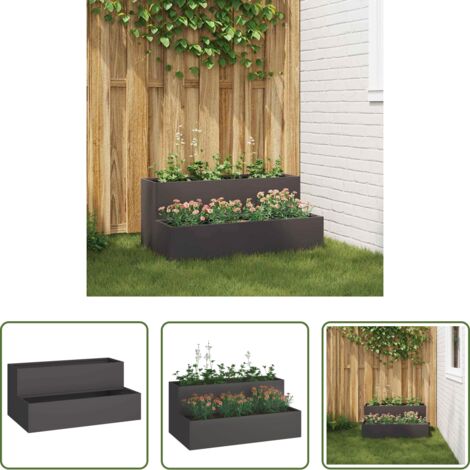 Macetero negro -  Macetero de Jardín Negro 100 x 60 x 45 cm