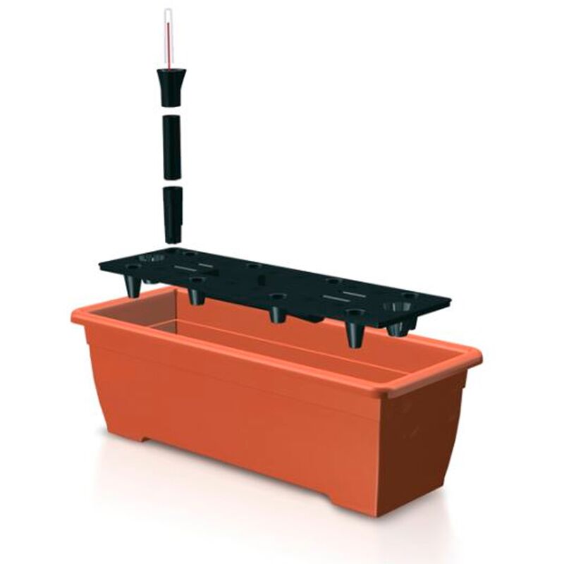 

Macetero para balcon Prosperplast 7,5 L en color terracota CON SISTEMA DE RIEGO 50 x 19 x 16 cm