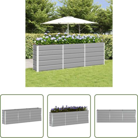 Macetero para jardín - Jardinera Gris Claro 160 x 40 x 75 cm Acero