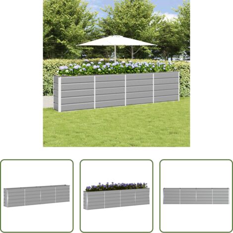 Macetero para jardín - Jardinera Gris Claro 160 x 40 x 75 cm Acero