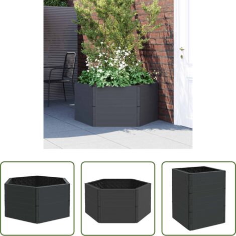 Macetero para plantas -  Jardinera PP gris antracita