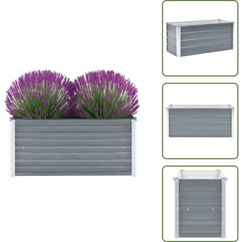 Macetero para plantas - vidaXL Arriate de jardín de acero galvanizado gris 100x40x45 cm - Macetero para verduras