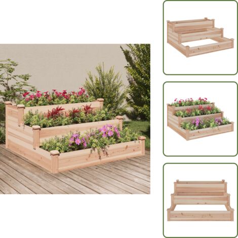 Macetero para plantas - vidaXL Jardinera arriate madera maciza abeto 120x120x56 cm - Macetero para flores